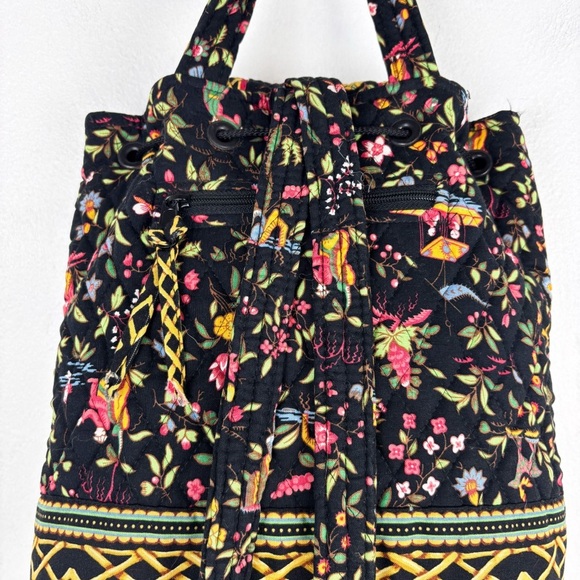 Vintage Vera Bradley Asian Print Quilted Backpack - Picture 7 of 13